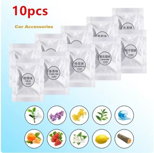 10Pcs Car Air Freshener Supplement Solid Fragrance Scent Pilot Rotating Propeller Air Outlet Perfume Refill Tablets Ocean Lemon Lavender