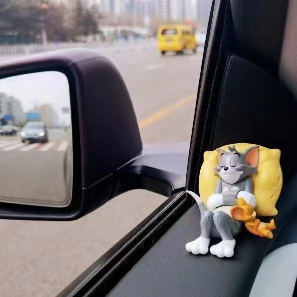 Interior Car Accessories Cat and Mouse Car Decoration Car Ornaments Car Action Figure Cute Desktop Figure Doll Knick-knacks