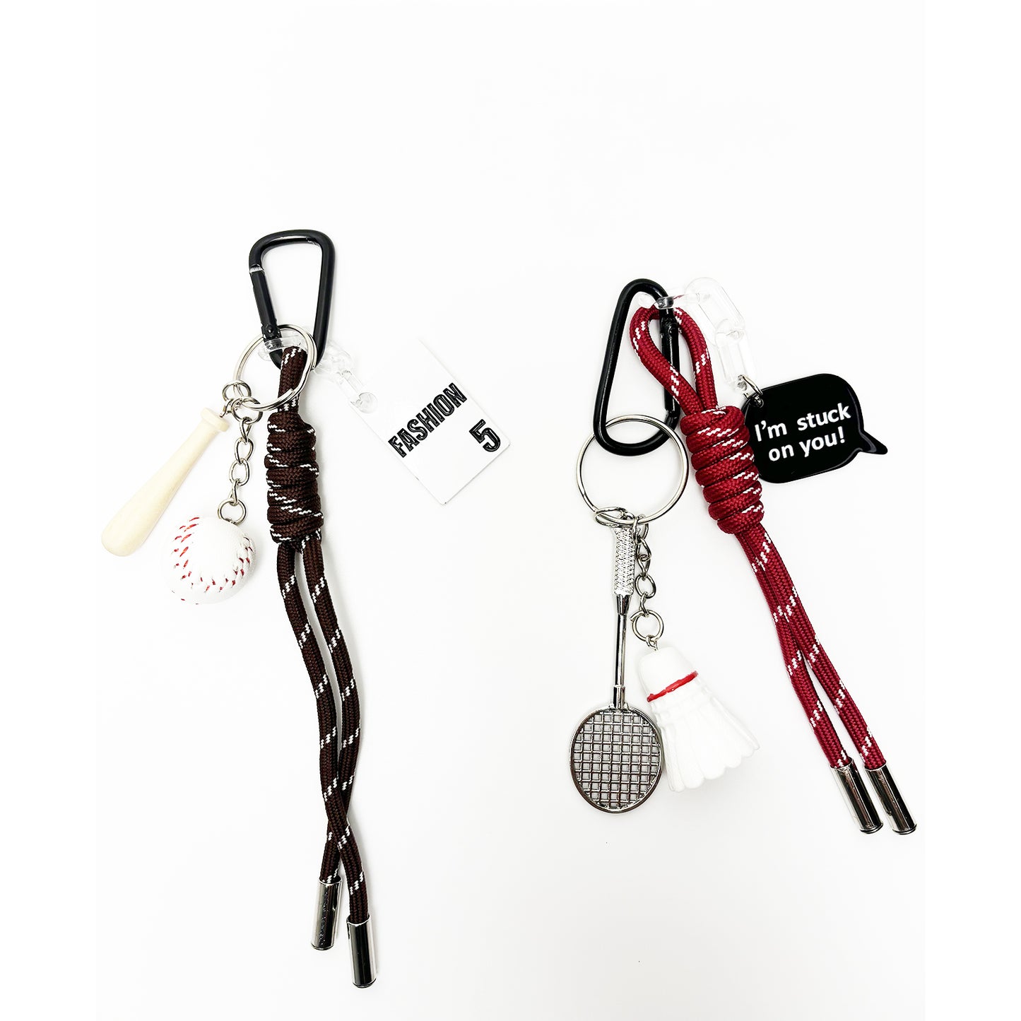 Hand Woven Bag Decor Keychain Pendant Phone Ornament Cool Baseball Badminton Tennis Ropes