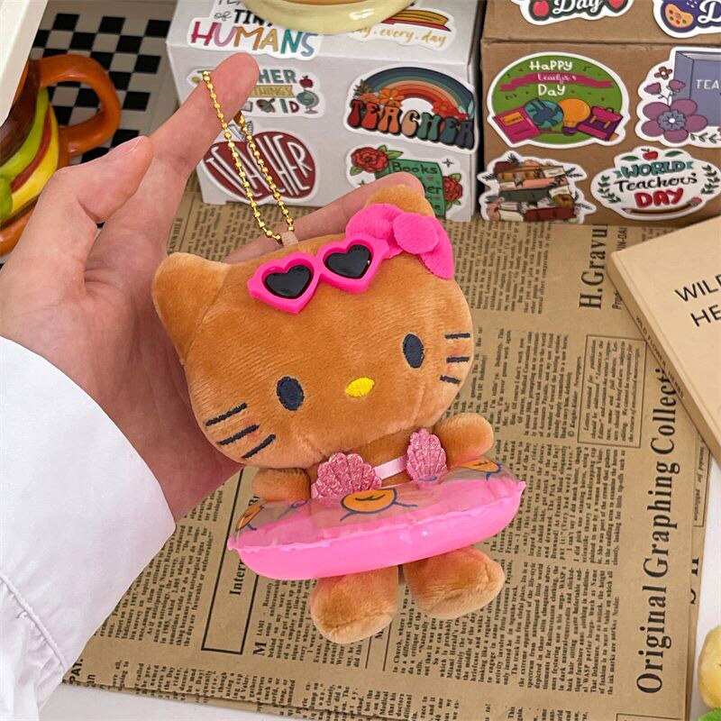 Sanrio Animal Spoof Kitty Handstand Little Plush Pendant Toy Keychain Kawaii Funny Doll Backpack Pendant Gift