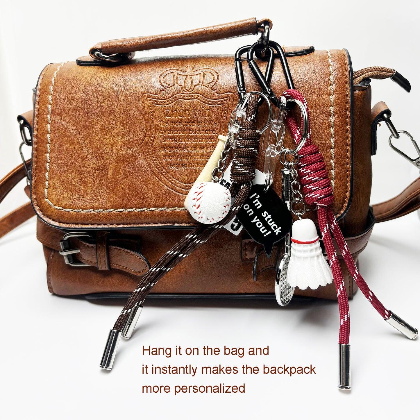 Hand Woven Bag Decor Keychain Pendant Phone Ornament Cool Baseball Badminton Tennis Ropes