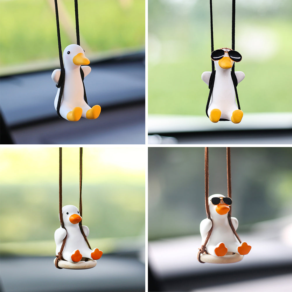 BC Cute Car Accessorie Swing Duck Pendant Auto Rearview Mirror Ornaments Birthday Gift Auto Decoraction