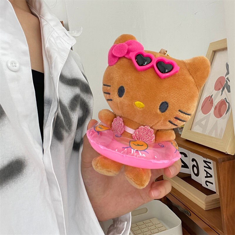 Sanrio Animal Spoof Kitty Handstand Little Plush Pendant Toy Keychain Kawaii Funny Doll Backpack Pendant Gift