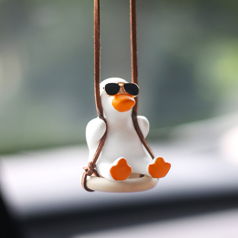 BC Cute Car Accessorie Swing Duck Pendant Auto Rearview Mirror Ornaments Birthday Gift Auto Decoraction