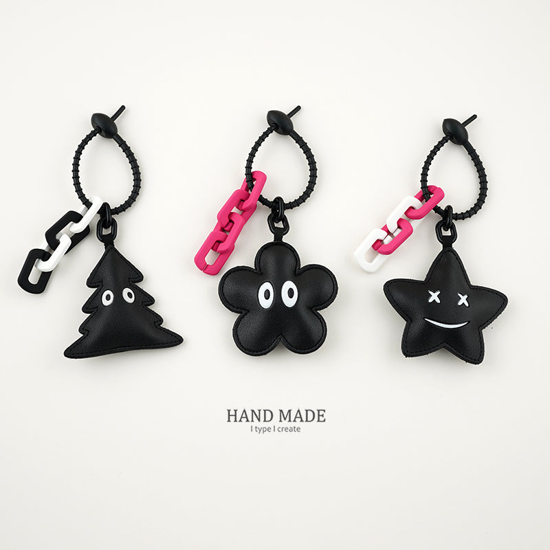 Ins Advanced Feel Leather Handmade Mini Flower Eyes Bag Pendant Ins Advanced Feel Leather Hanging Ornament Keychain