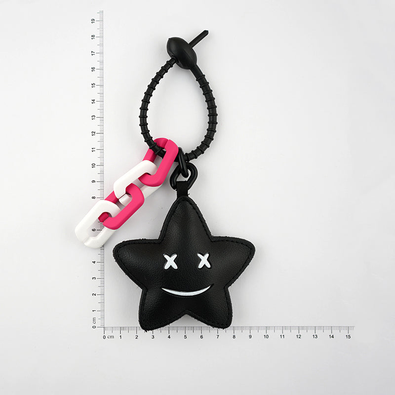 Ins Advanced Feel Leather Handmade Mini Flower Eyes Bag Pendant Ins Advanced Feel Leather Hanging Ornament Keychain