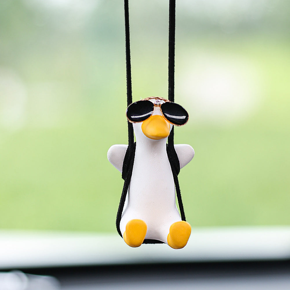 BC Cute Car Accessorie Swing Duck Pendant Auto Rearview Mirror Ornaments Birthday Gift Auto Decoraction