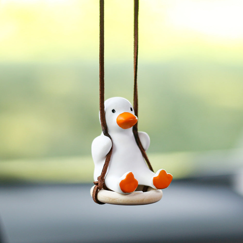 BC Cute Car Accessorie Swing Duck Pendant Auto Rearview Mirror Ornaments Birthday Gift Auto Decoraction